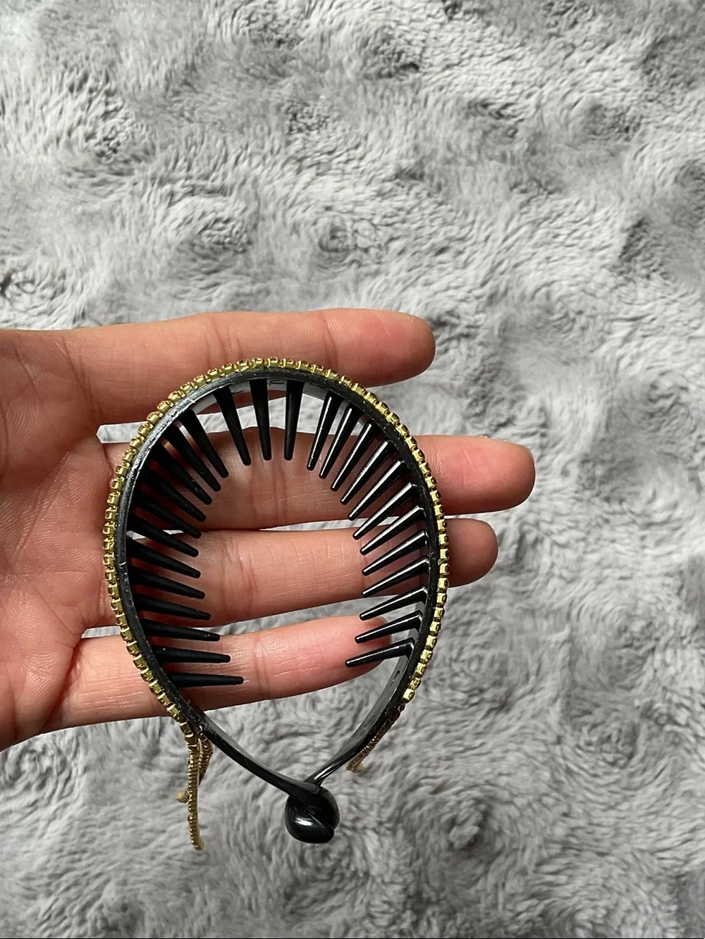 Gold hanging Rhinestone Hair Bun Clip - Women Accessories